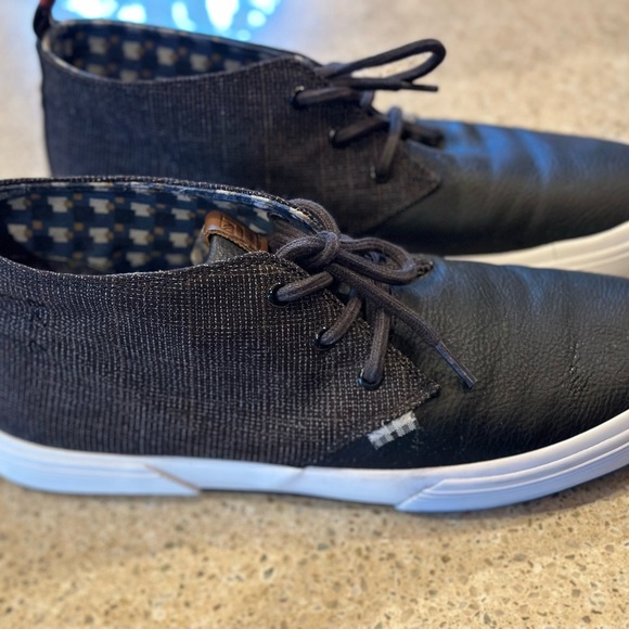 Ben Sherman Chukka boot size 8.5 fabric upper rubber outersole. Brown Plaid/Blk - Picture 4 of 16